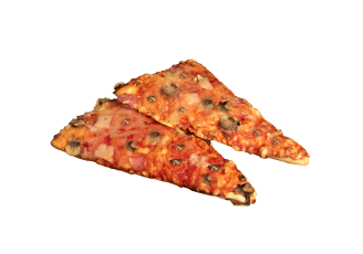 Pizza trojuholník so šunkou a šampiňónmi