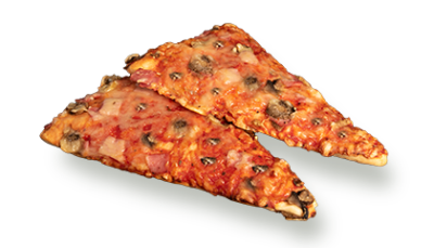 Pizza trojuholník so šunkou a šampiňónmi