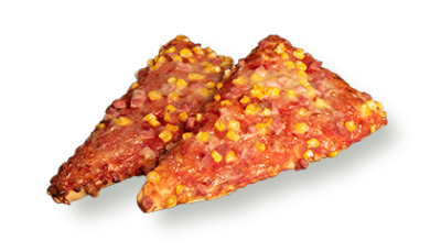 Pizza trojuholník so šunkou a kukuricou
